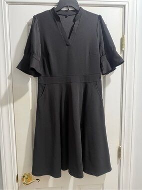 V-Neck Flutter Sleeve Women’s Dress